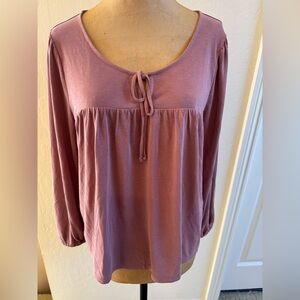 Light Mauve Lucky Brand Blouse, Size M, Excellent Condition!